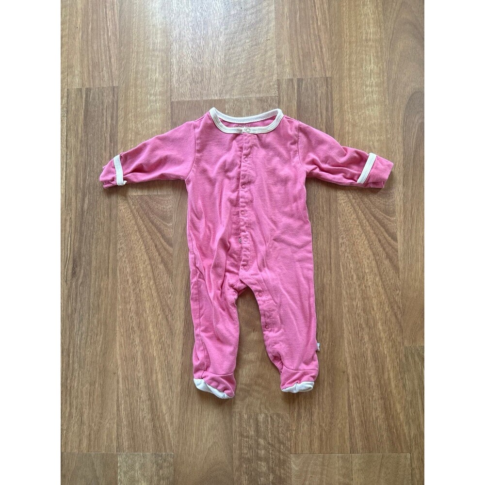 BABYSOY Baby Girl Pink Long Sleeve Soybean Footie Sleepers